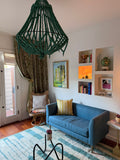Teal Beaded Chandelier