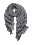 Grey and Charcoal Striped Scarf